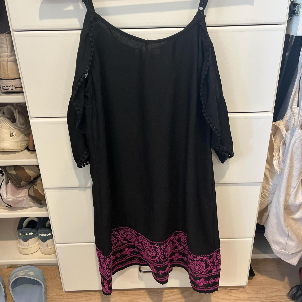 Black Dress with pink accents dress goingout casual Depop