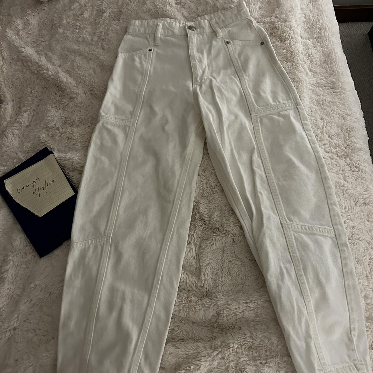 Zara white utility cargo pants size 26 high - Depop