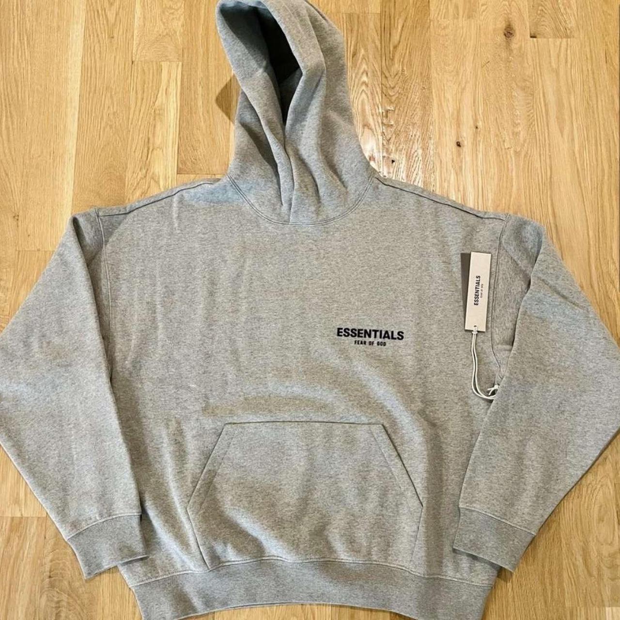 Dark Oatmeal Essentials Hoodie Dark Gray Essentials... - Depop