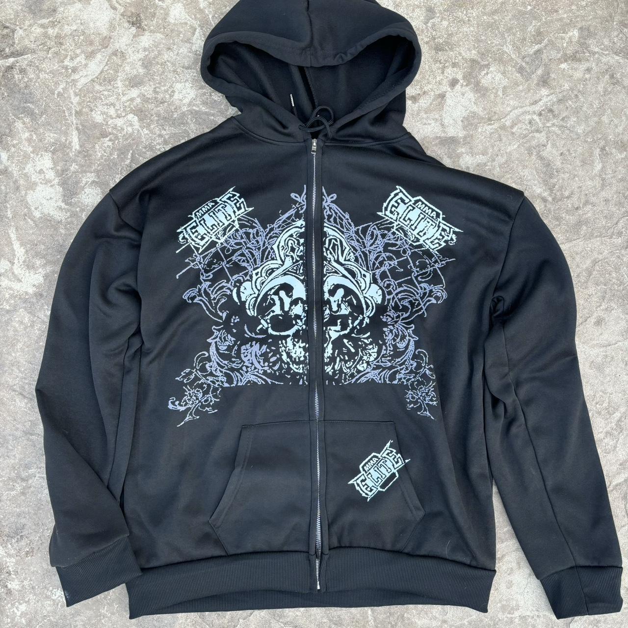 MMA Elite Zip up hoodie -size XL -cool design -weird... - Depop