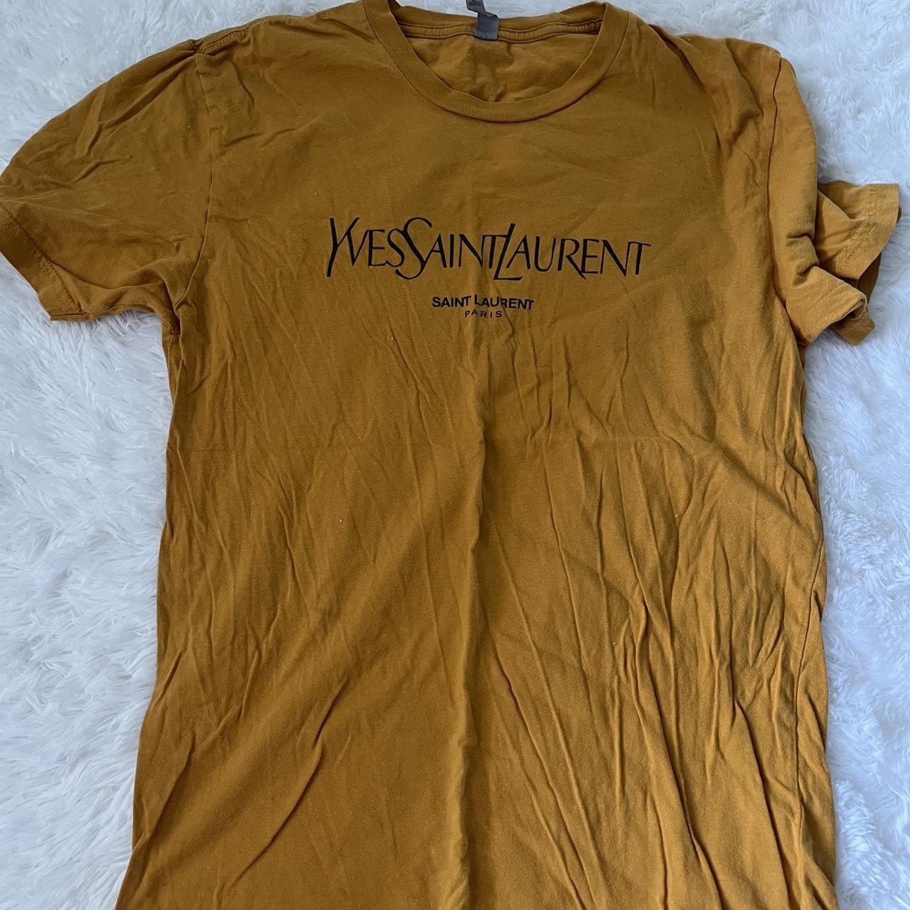 Yves Saint Laurent イエロートレーナー SAINT LAURENT Logo-Embroidered Cotton-Jersey Sweatshirt for