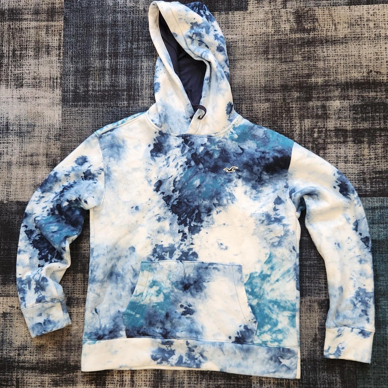 Blue and white hollister hoodie sale