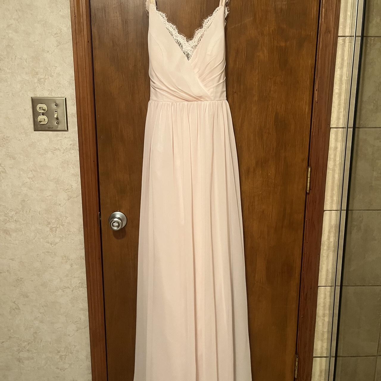 Blushing pink Azazie bridesmaid dress Size 8 Full... - Depop