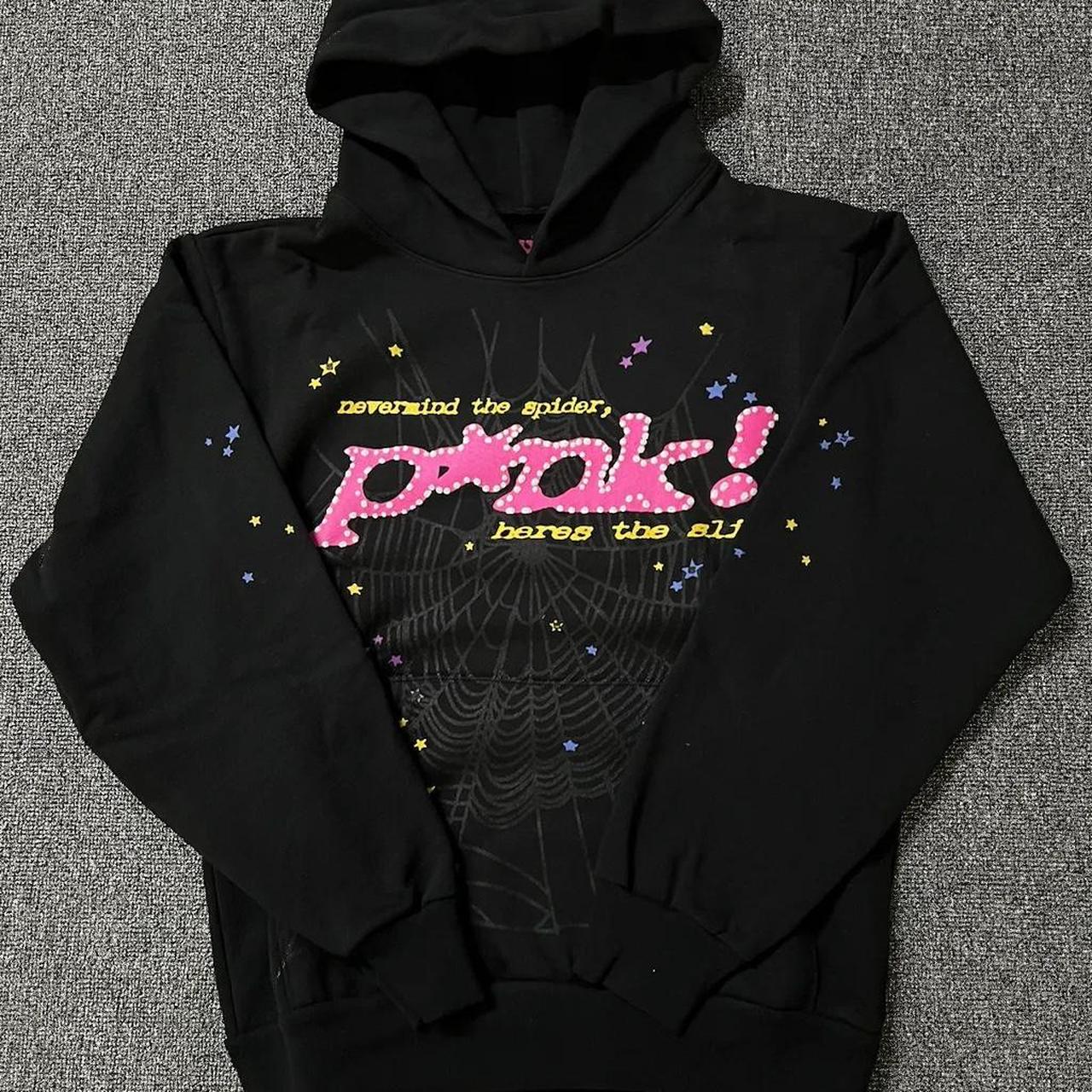 Sp5der P*NK Hoodie Black #Spider #Sp5der #deadstock | Depop