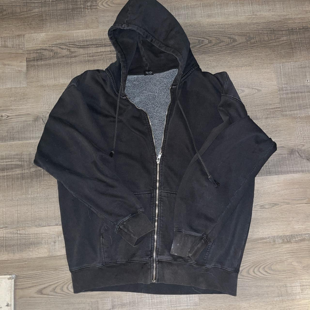 Brandy Melville Black Christy Hoodie Zip Up, white... Depop