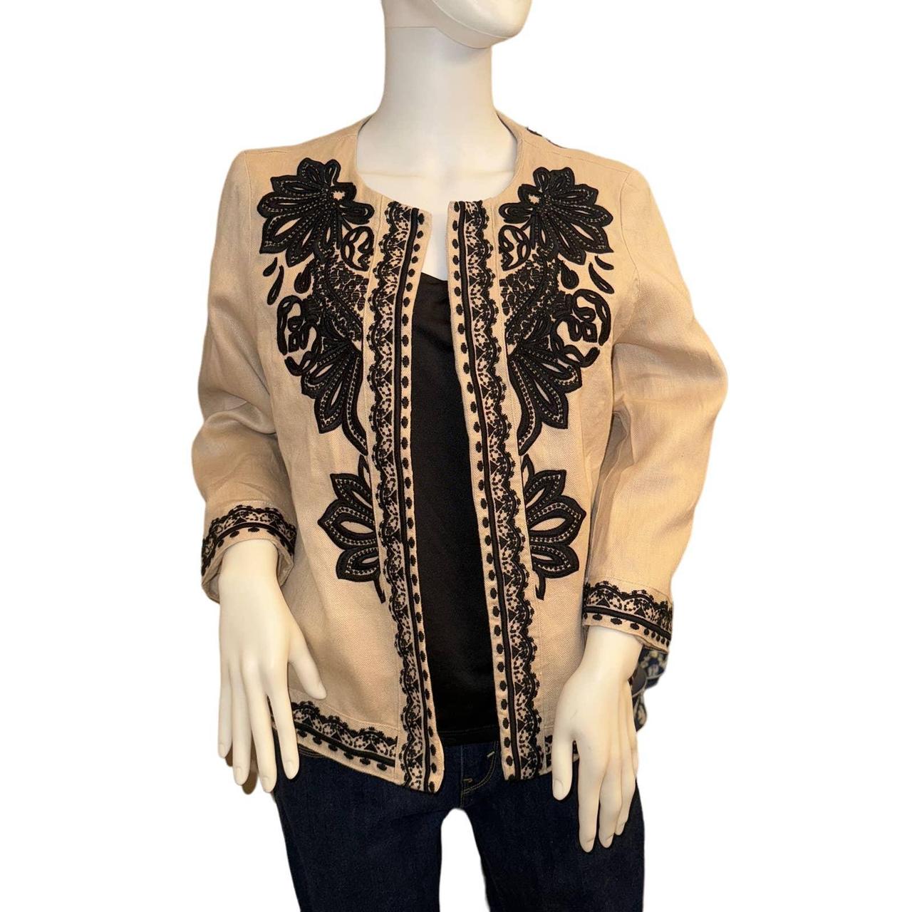 2024 CHICO'S Linen Embroidered Jacket