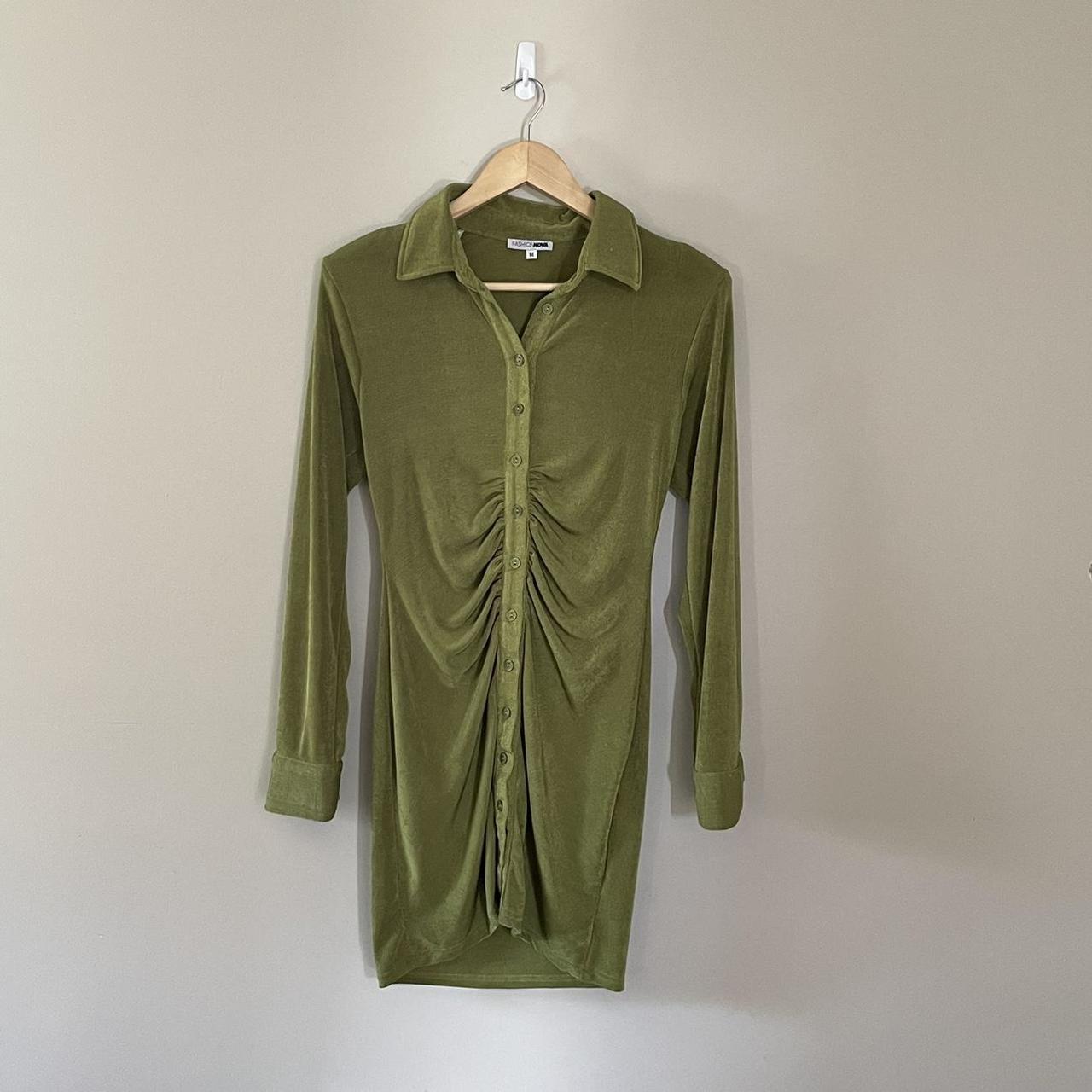 Fashion Nova Women's Green Dress | Depop