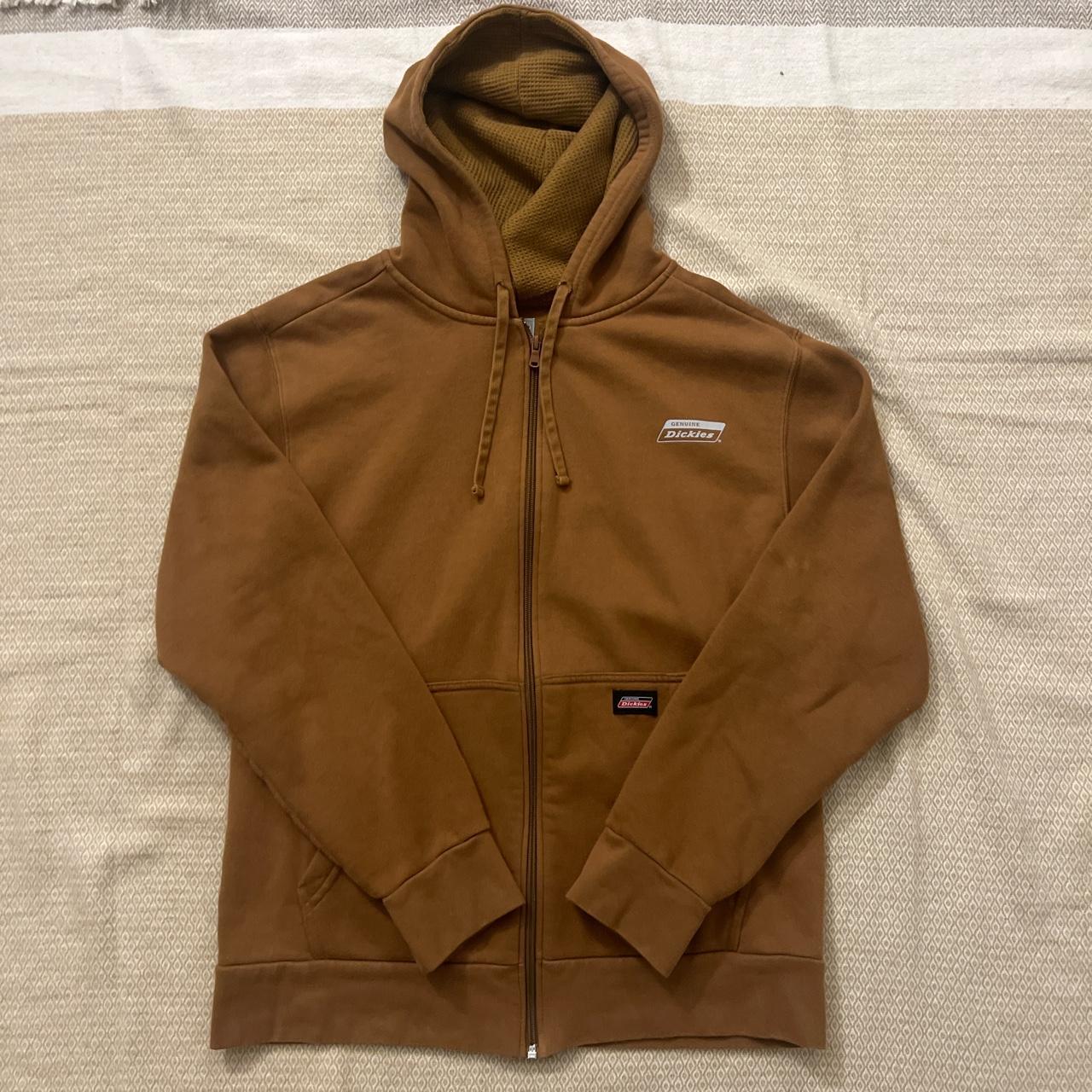 brown dickies zip up hoodie no flaws medium #y2k... - Depop