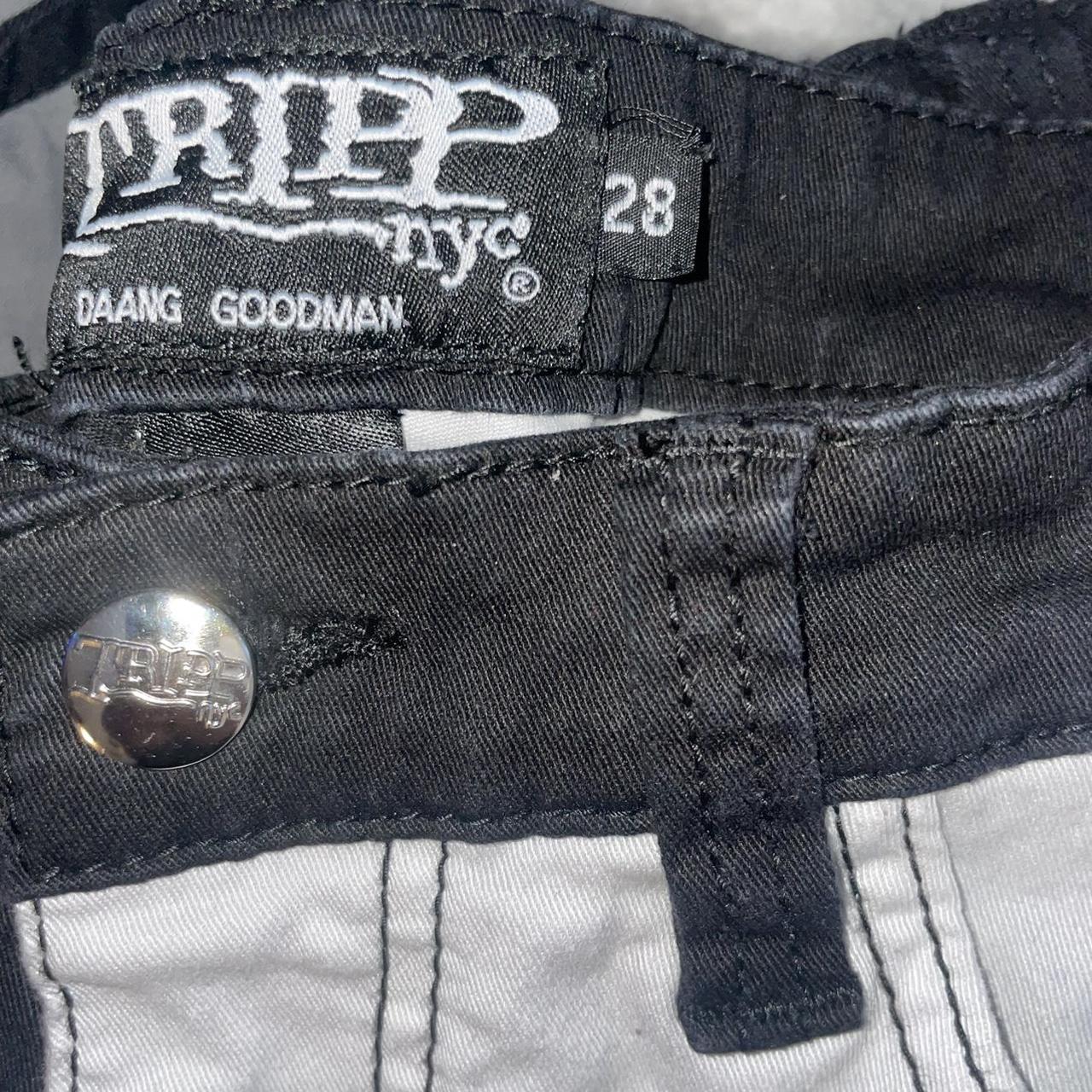 Tripp NYC split leg black & white bondage pants size... - Depop