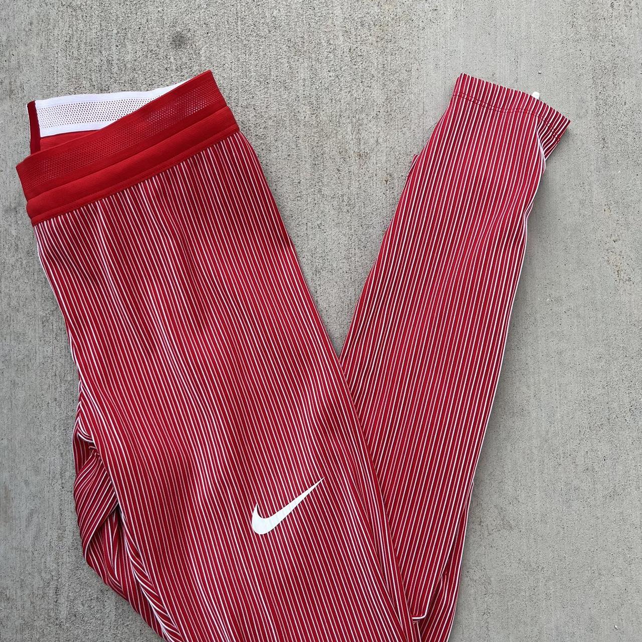 red and white nike leggings