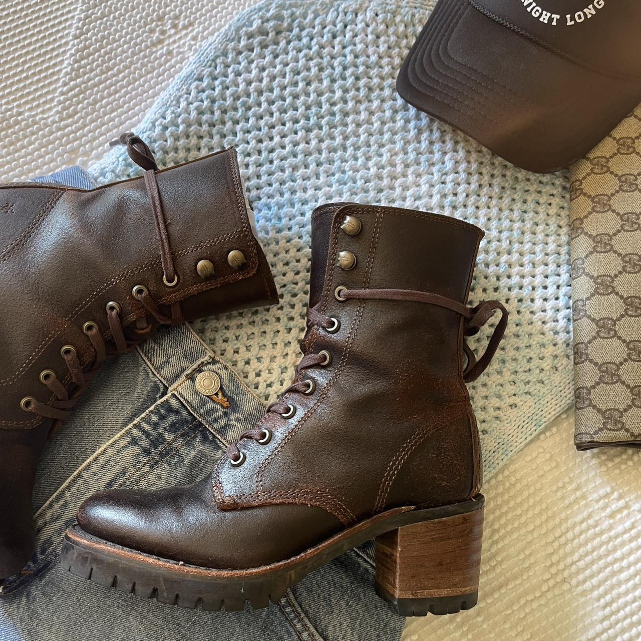 FRYE Sabrina Moto Lace Up Boots Beautiful