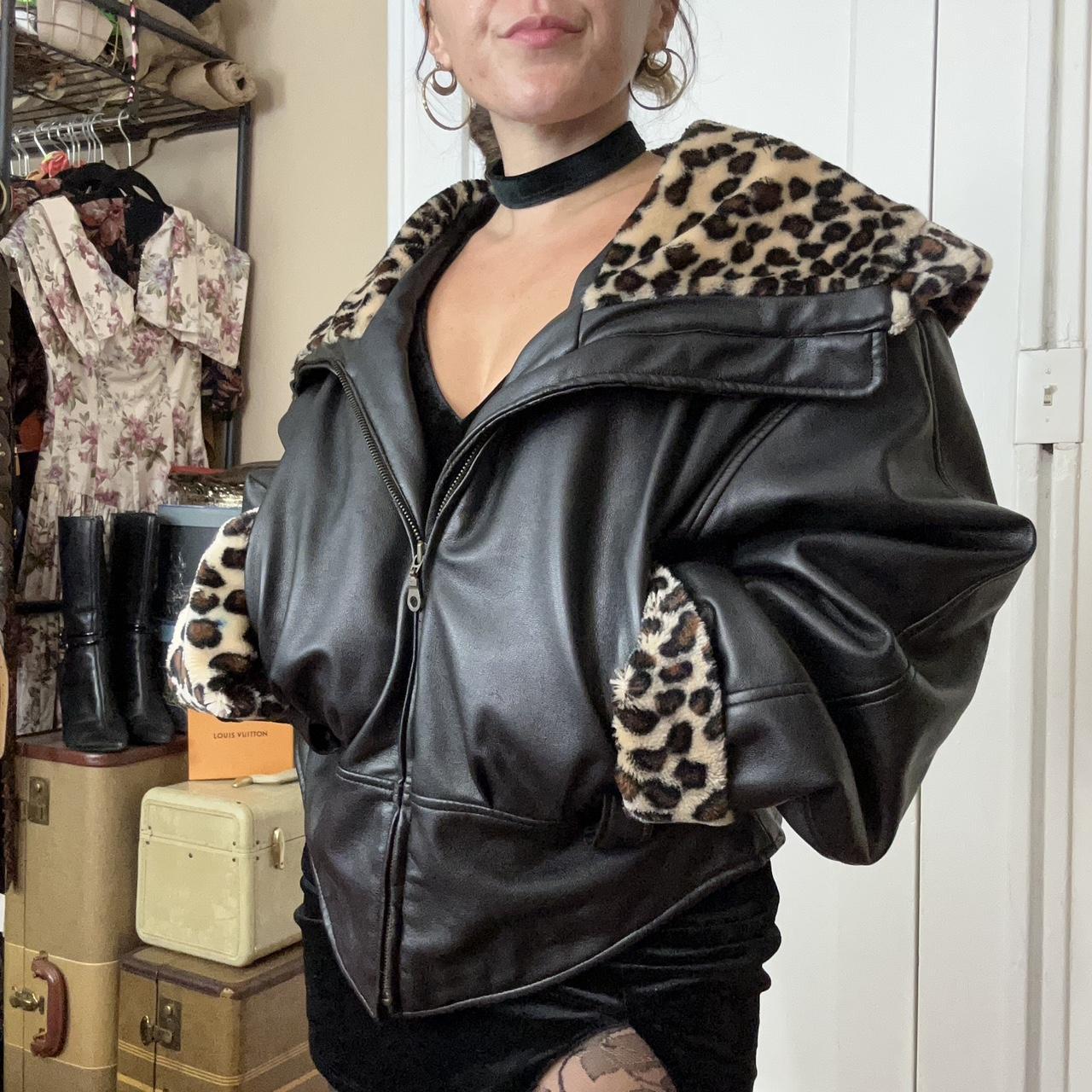 Cheetah with Louis Vuitton faux leather top. Like - Depop