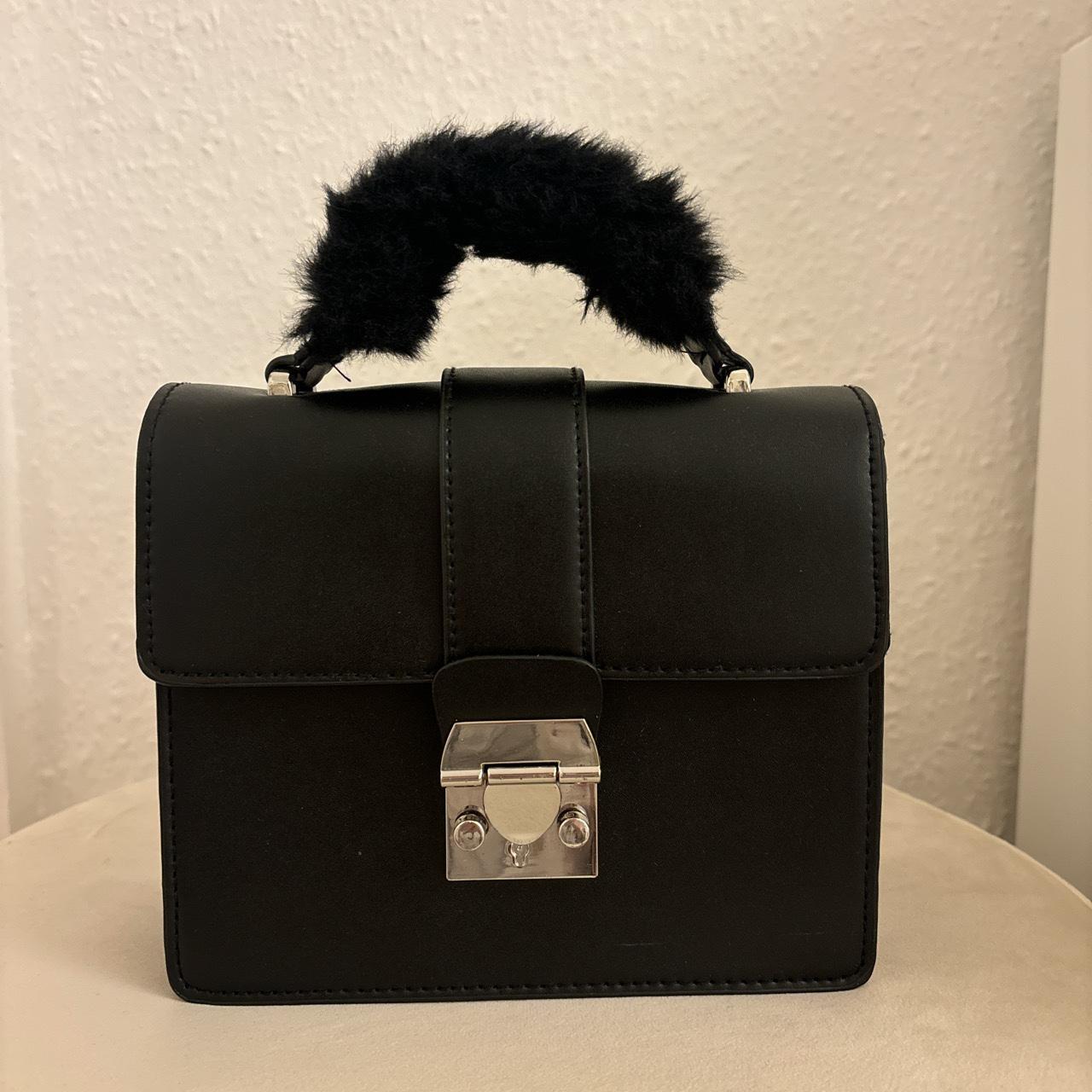 Cute fluffy handbag with fluffy handle and crossbody... - Depop