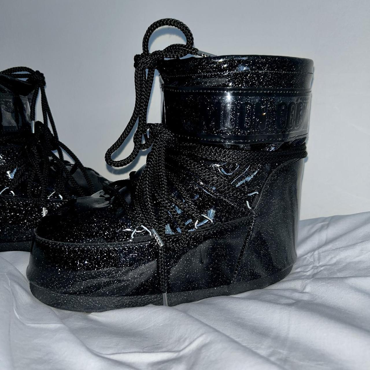 ICON LOW BLACK GLITTER BOOTS