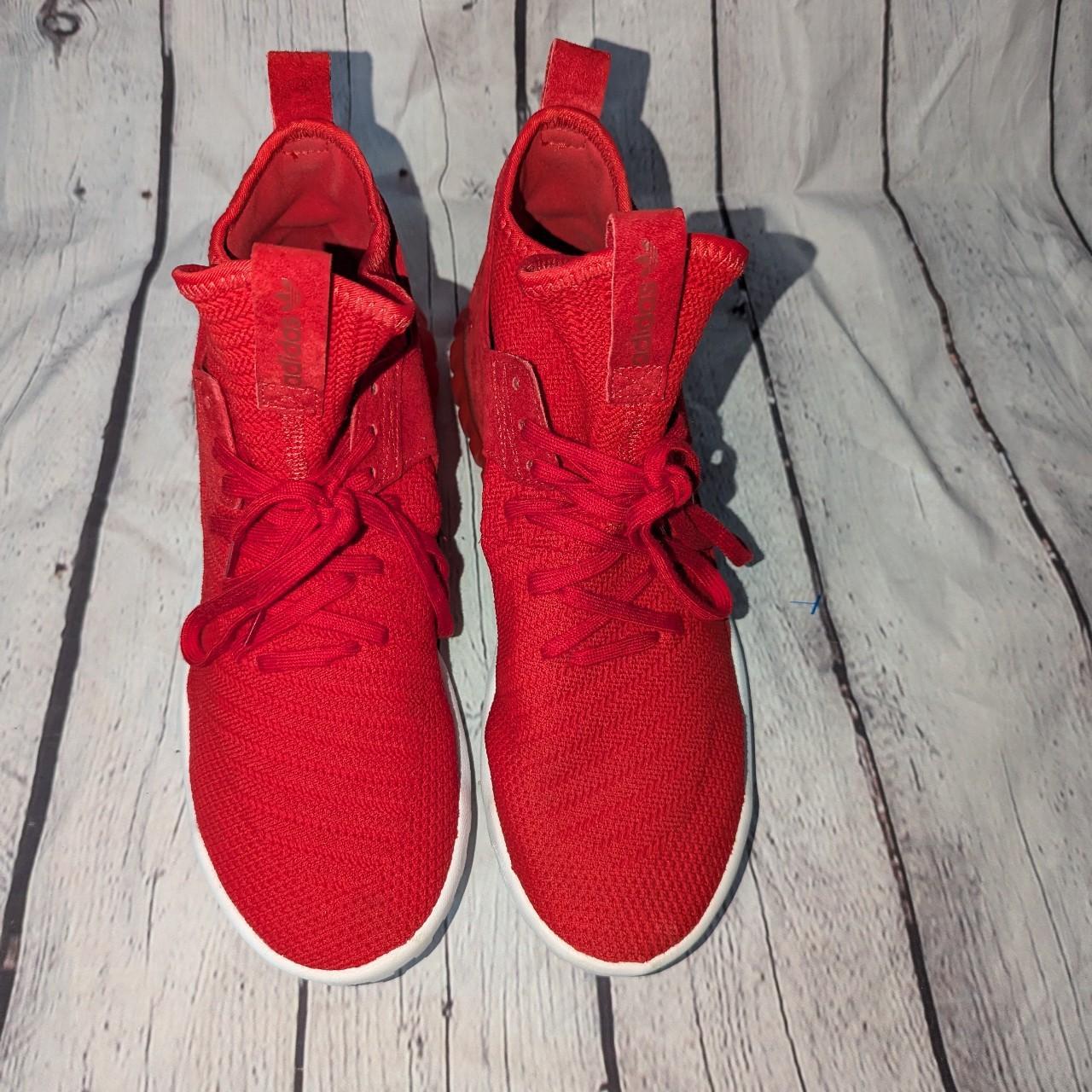 Adidas Tubular Red High Top Sneakers Knit and