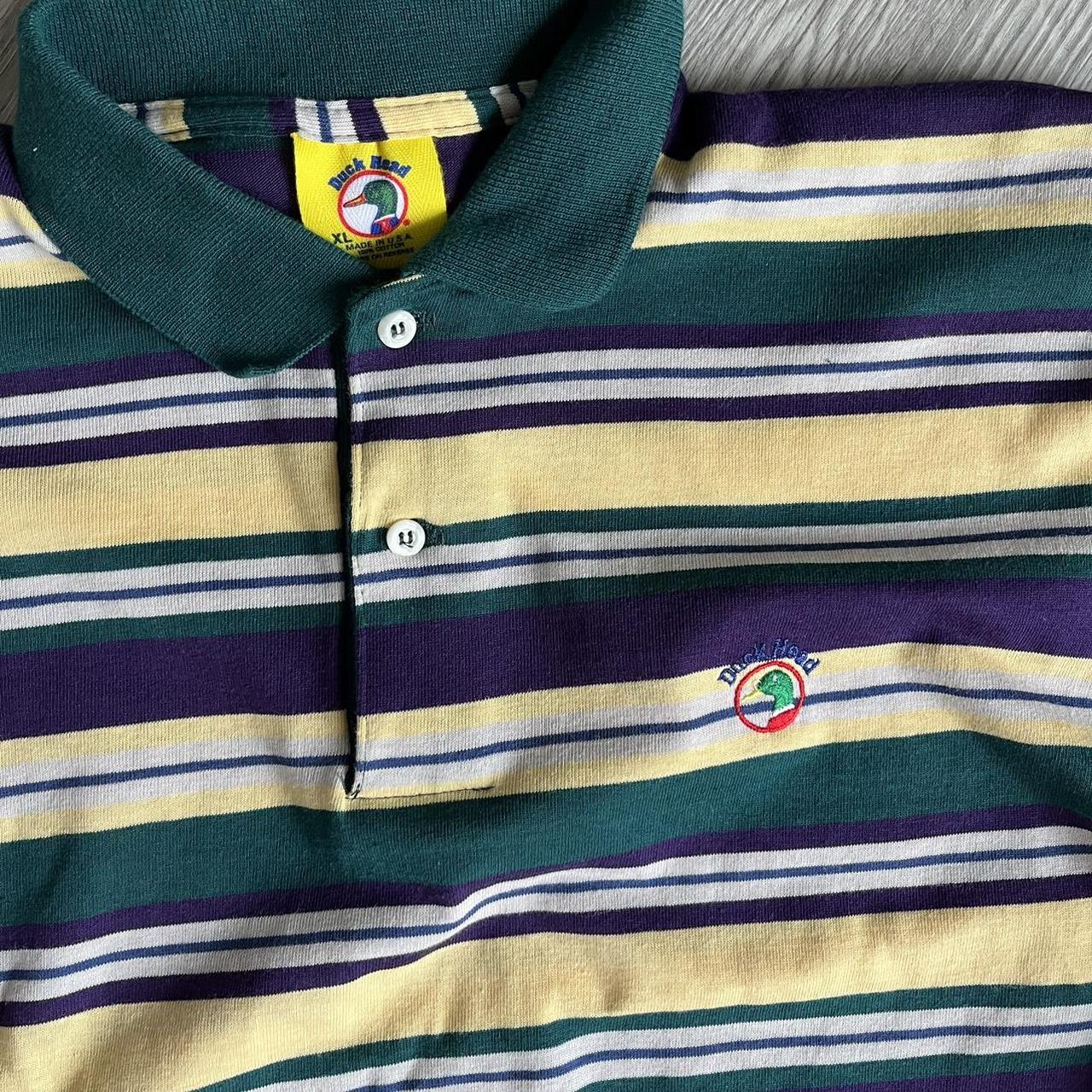 Made in U.S.A. Duck head stripped long sleeve polo... - Depop