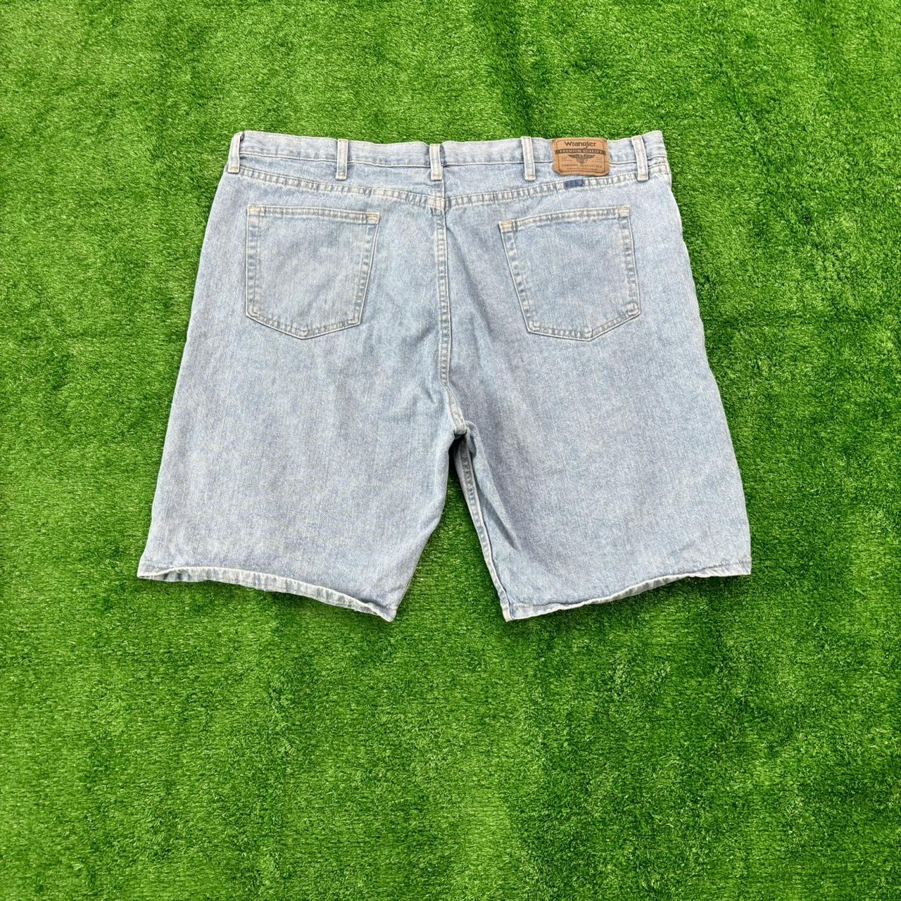 Wrangler Baggy Washed Blue Jorts (Size... - Depop