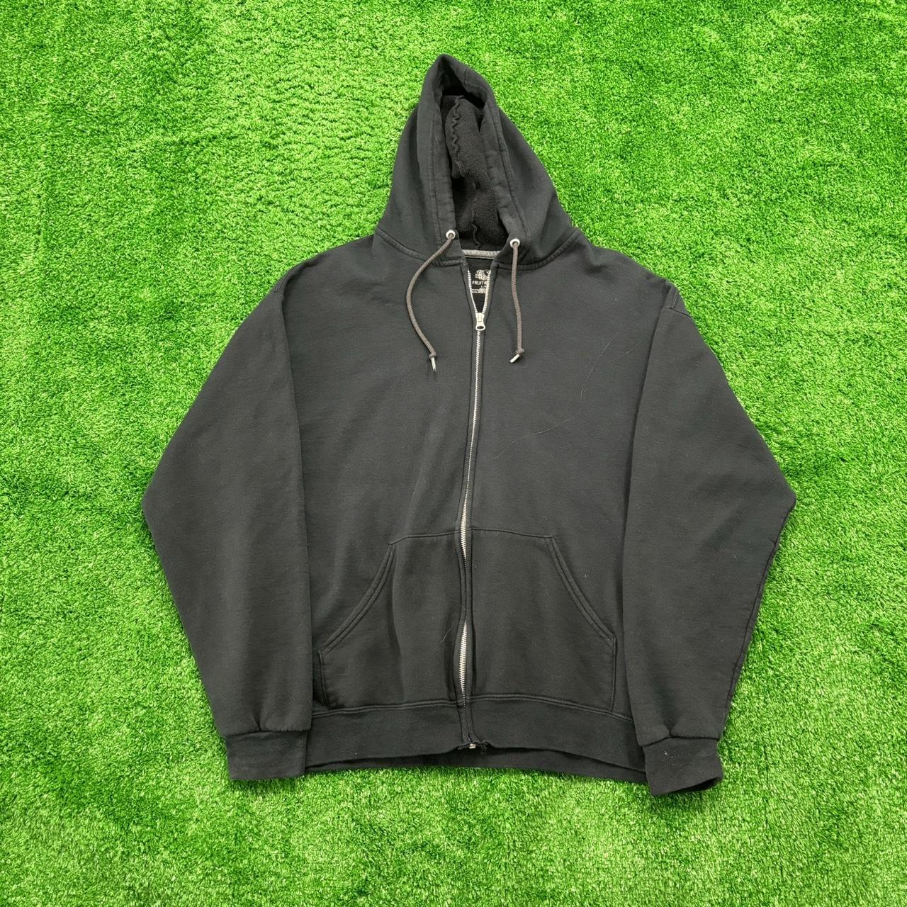 Blank Black Zip Up Hoodie Brand: Fruit of the... - Depop