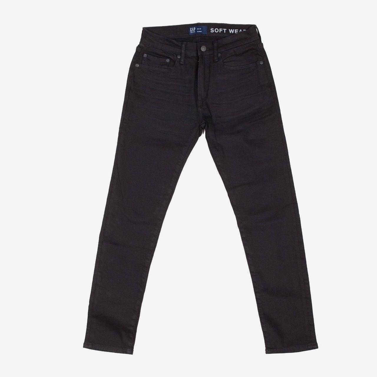 Gap black skinny jeans 29 X 30. Pretty comfortable, - Depop