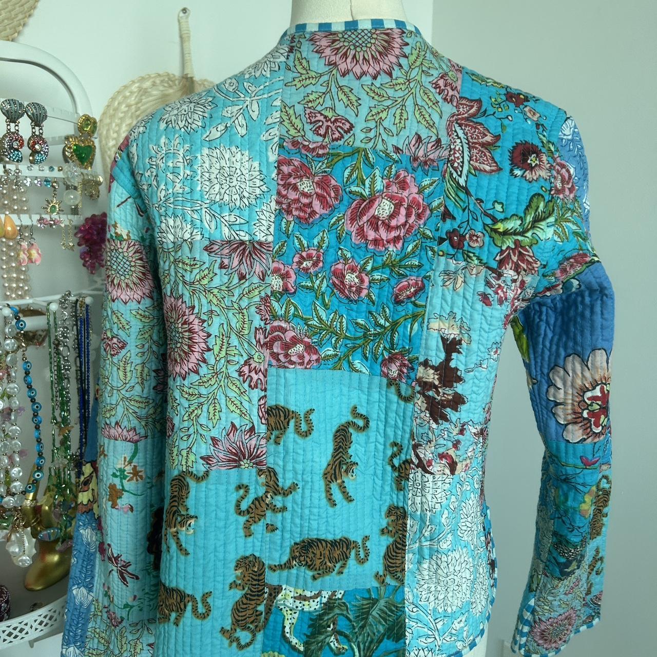 Women's Jacket - Blue/Multi - S – Blue patchwork … - image 4