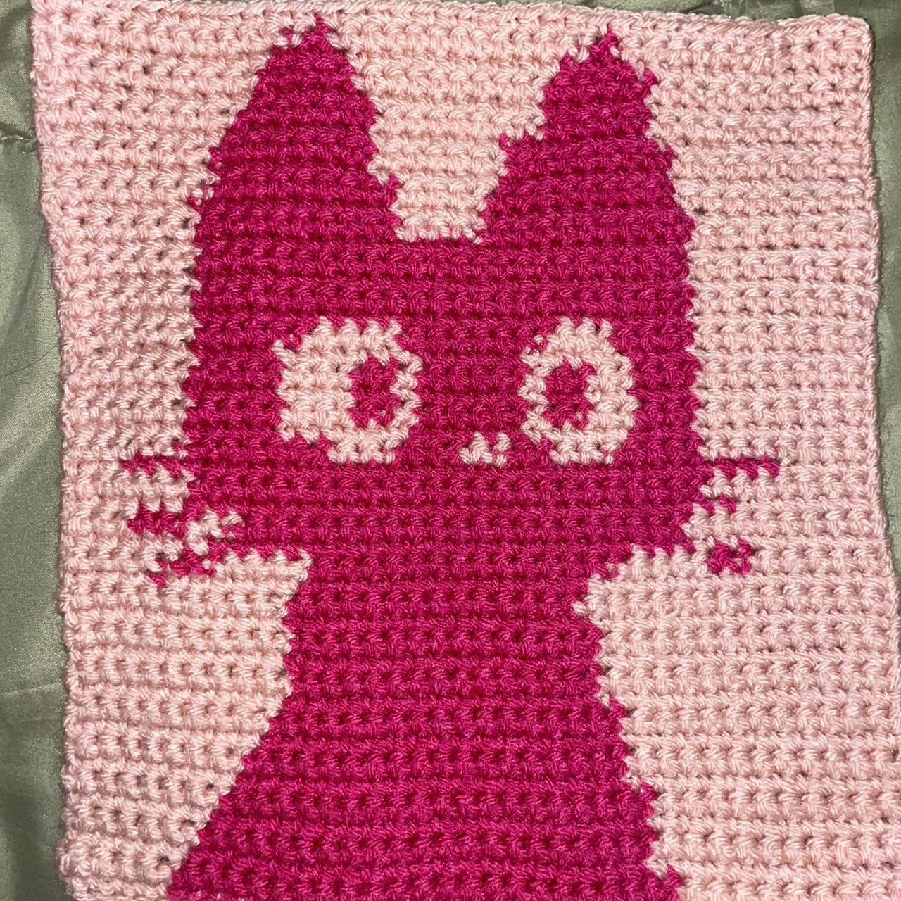 💕🎀pink Pinterest cat tapestry - crochet handmade... - Depop