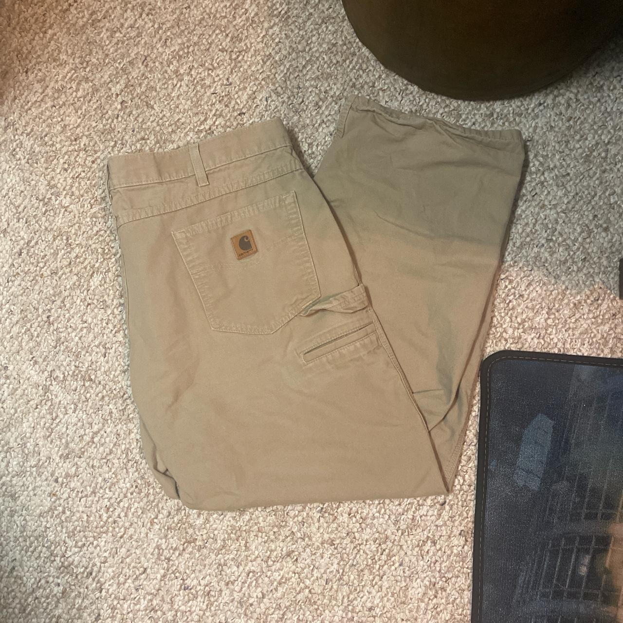 Khaki color mens Carhartt pants. - Depop