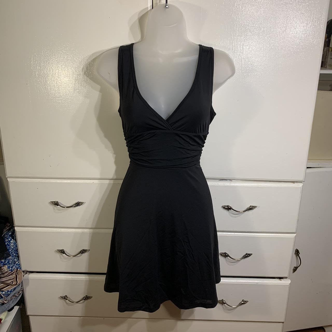 princess polly black mini dress size 8 best fits a... - Depop