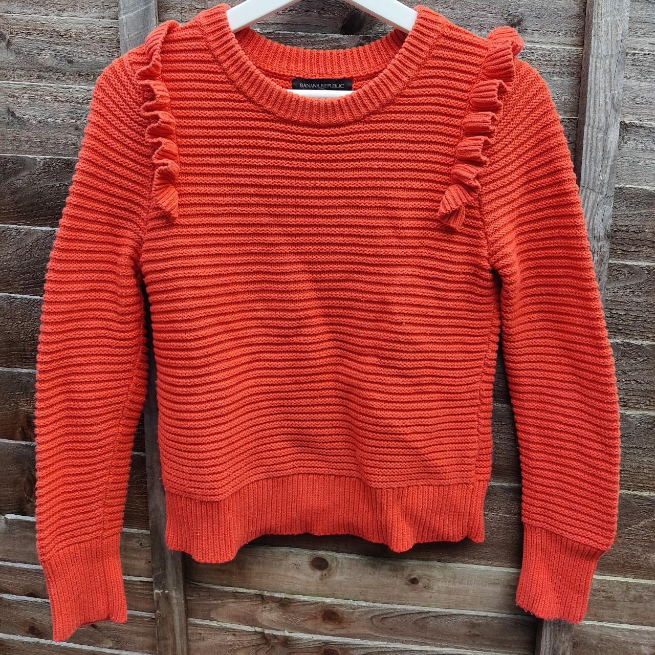 Banana Republic women's orange warm jumper. Size... - Depop