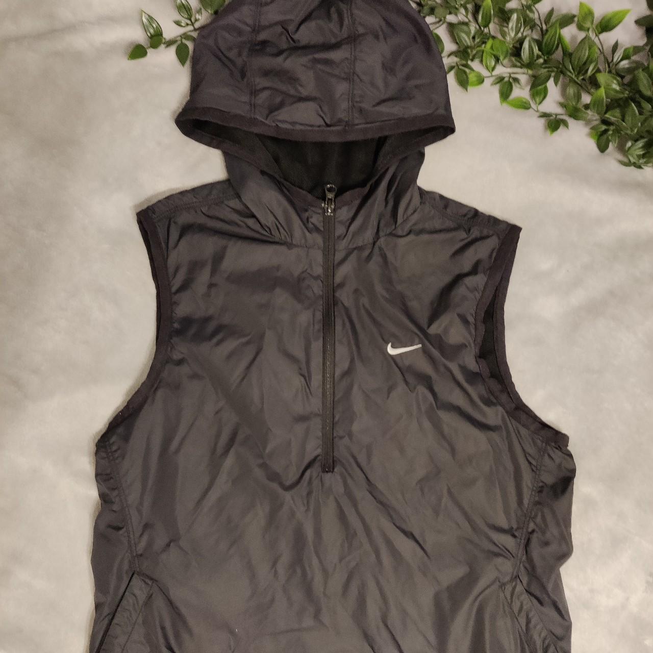 Nike women's black half zip hooded black Depop