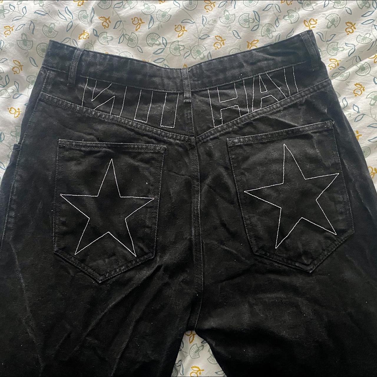 Niihai black star jeans Size small Have been worn... Depop