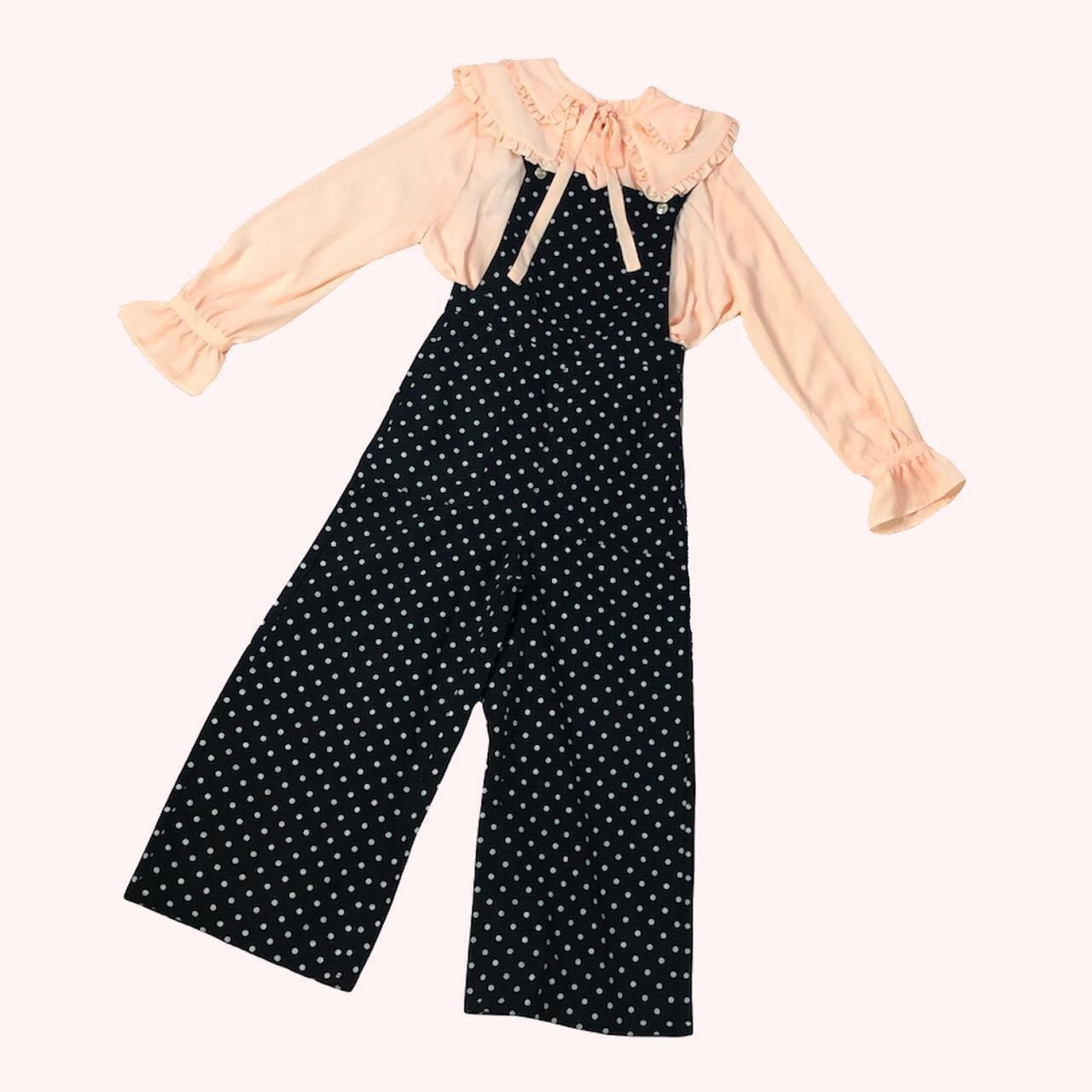 Black and white polka dot dungarees cheap