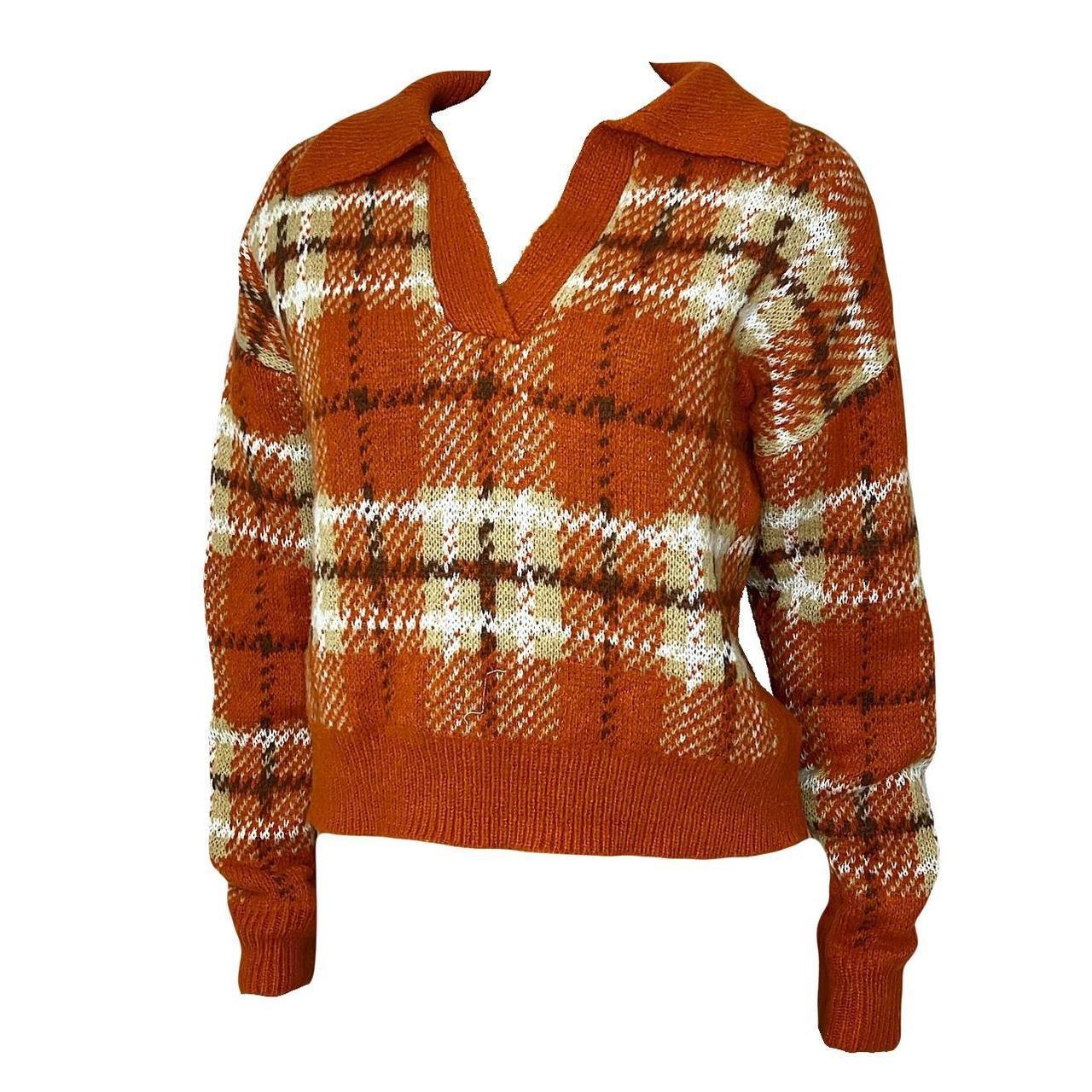 Orange on sale plaid sweater