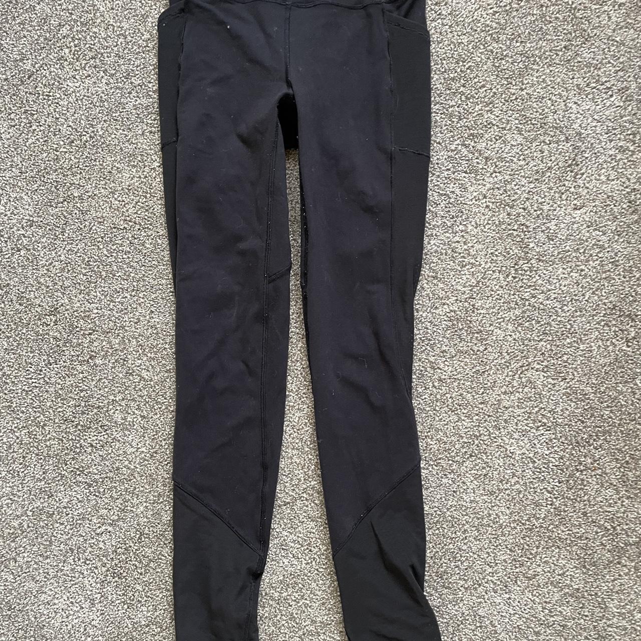 Lululemon leggings Size 4 black more of a cotton... - Depop