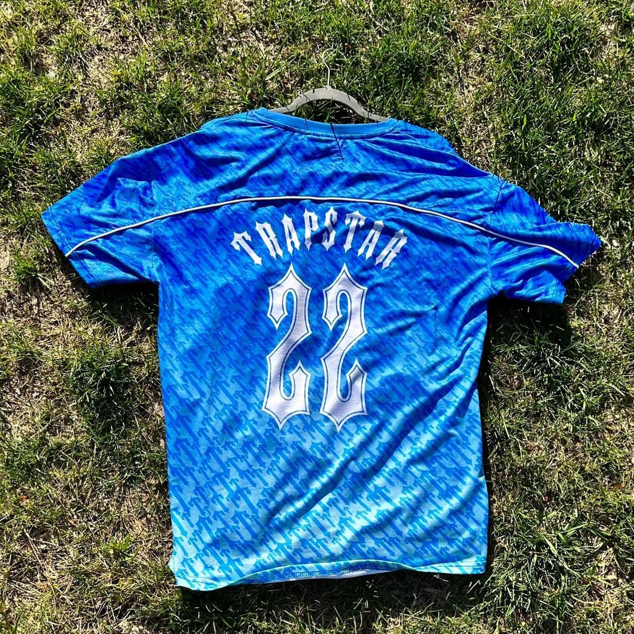 Trapstar London Blue Football Jersey “It’s a secret”... Depop