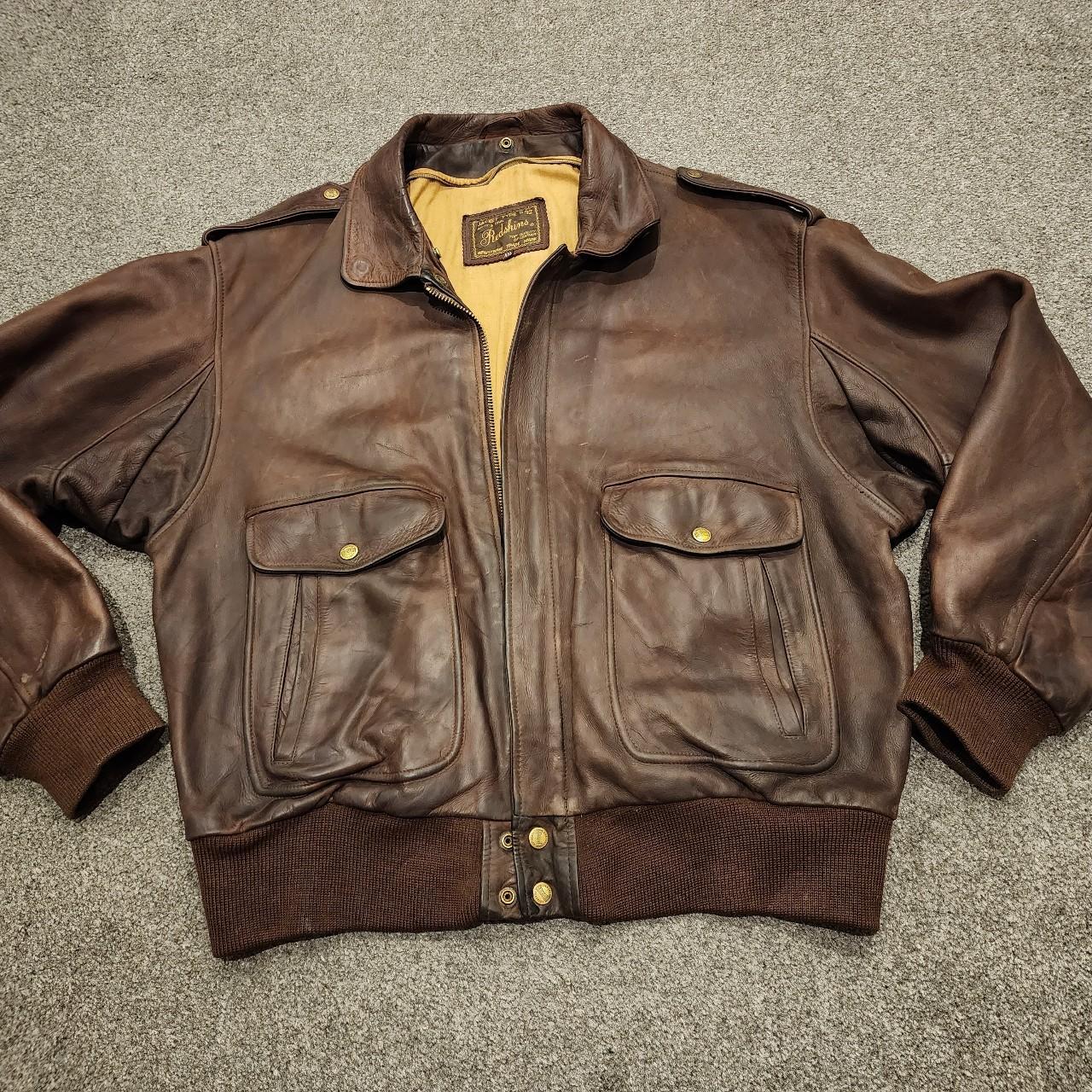 Vintage B32 Redskins brown leather jacket #leather... - Depop