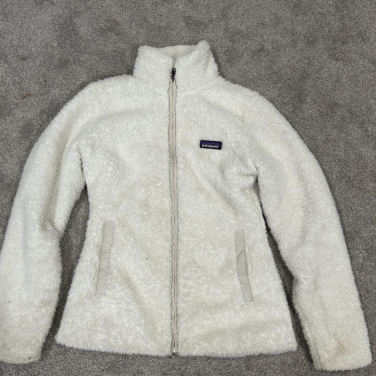 patagonia zip up color white size xs i wear size... - Depop