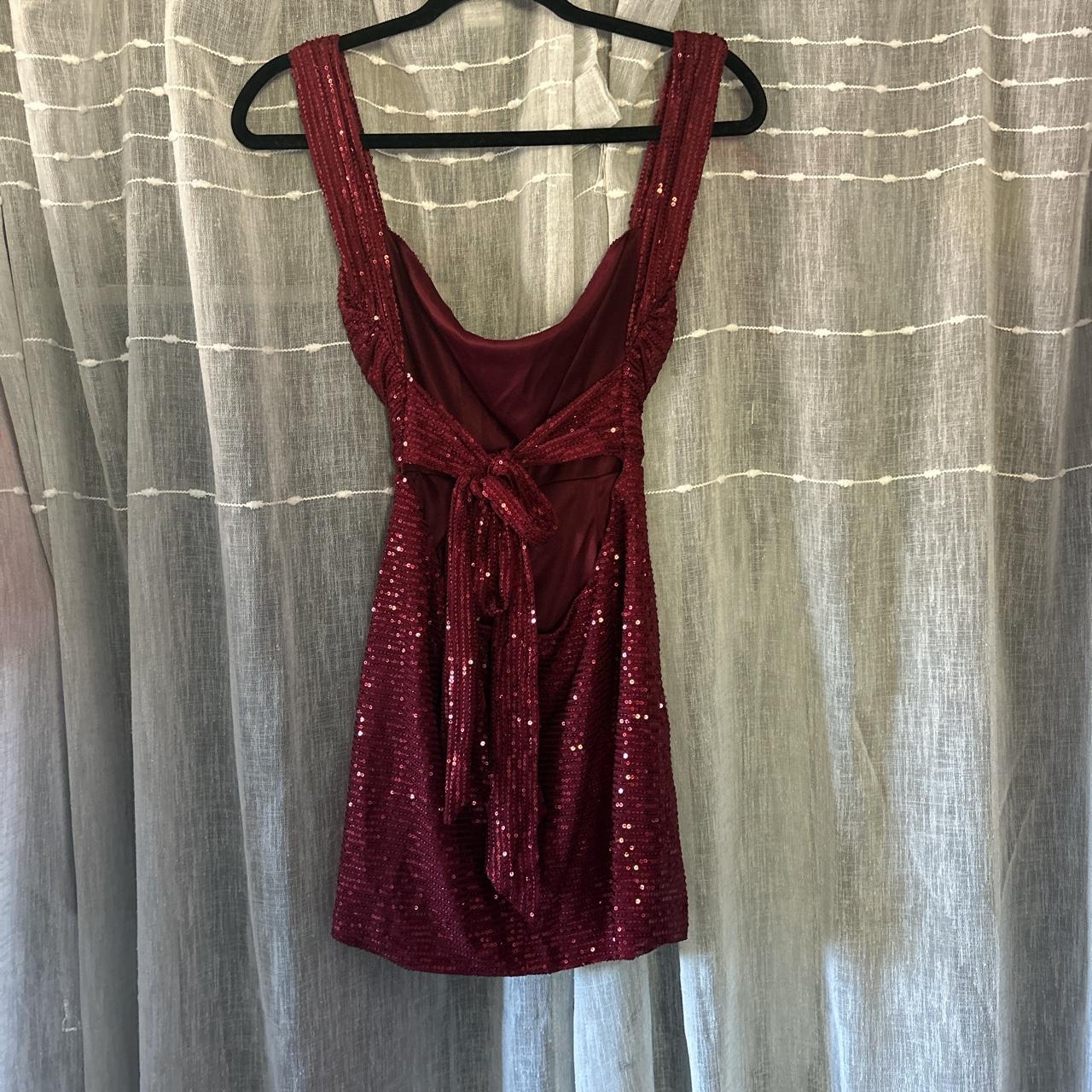 Melina Sequin Bodycon Dress in Red LUCY IN THE SKY... Depop