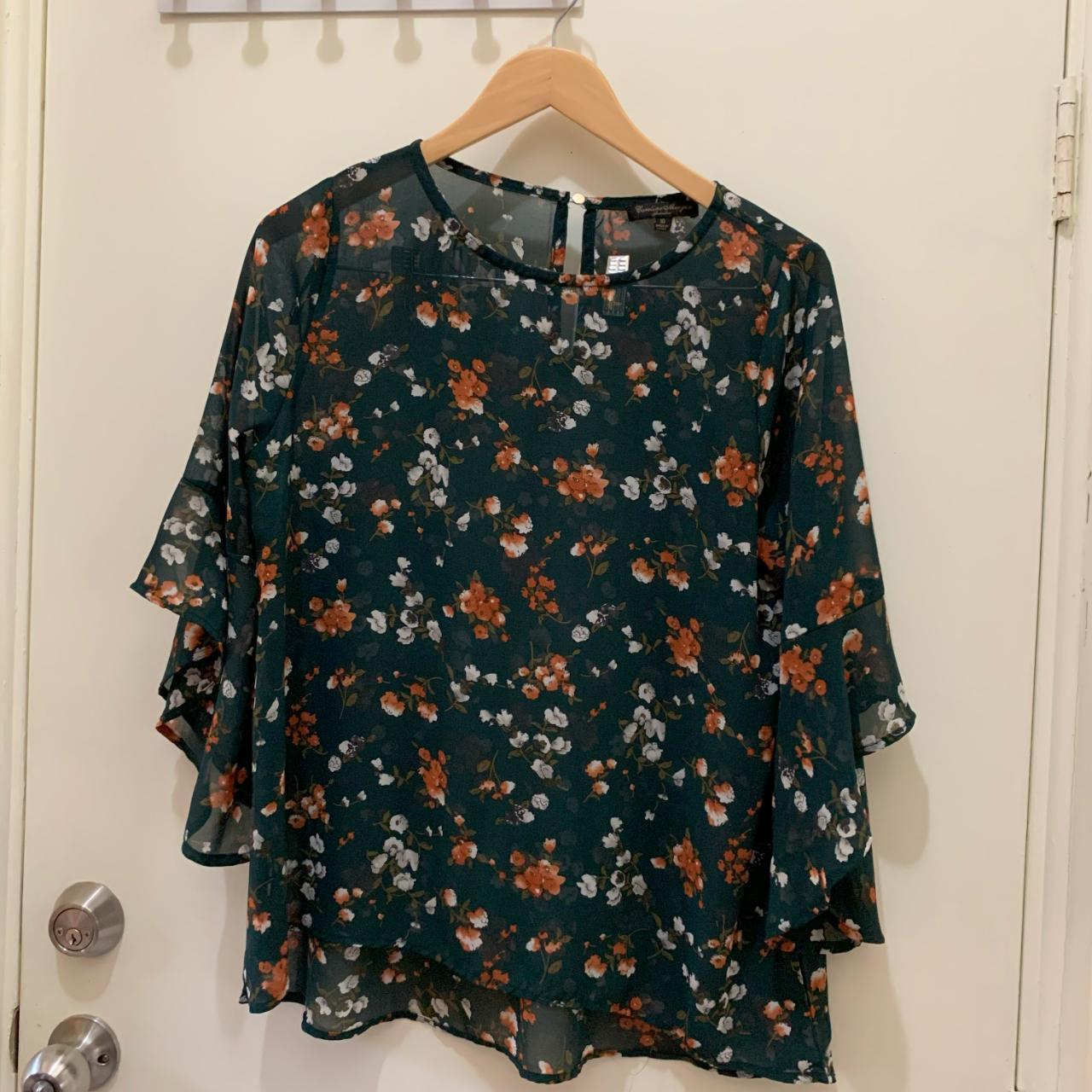 Caroline morgan sheer top. Size 10 - Depop