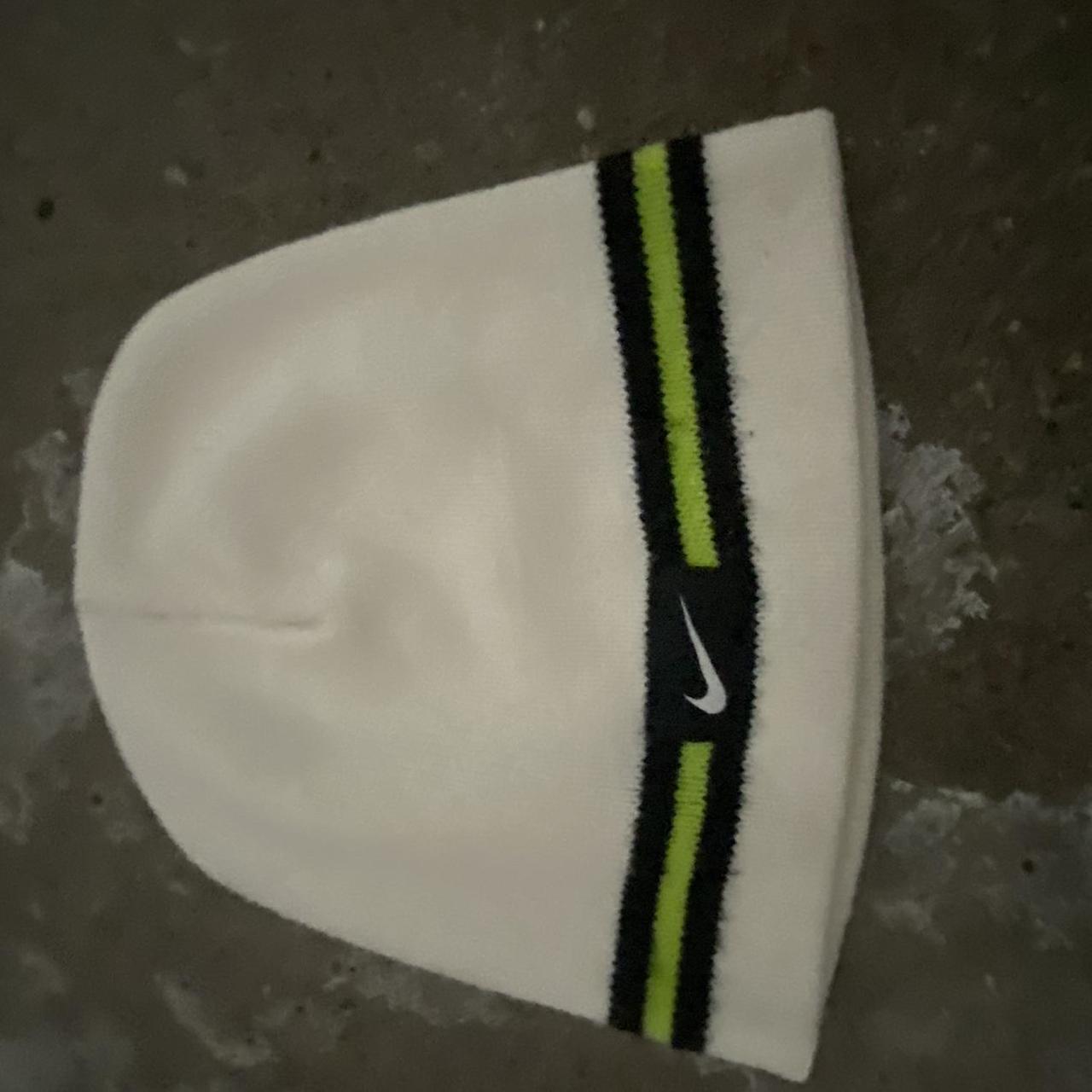 White Nike beanie with a cool stripe all the way... Depop