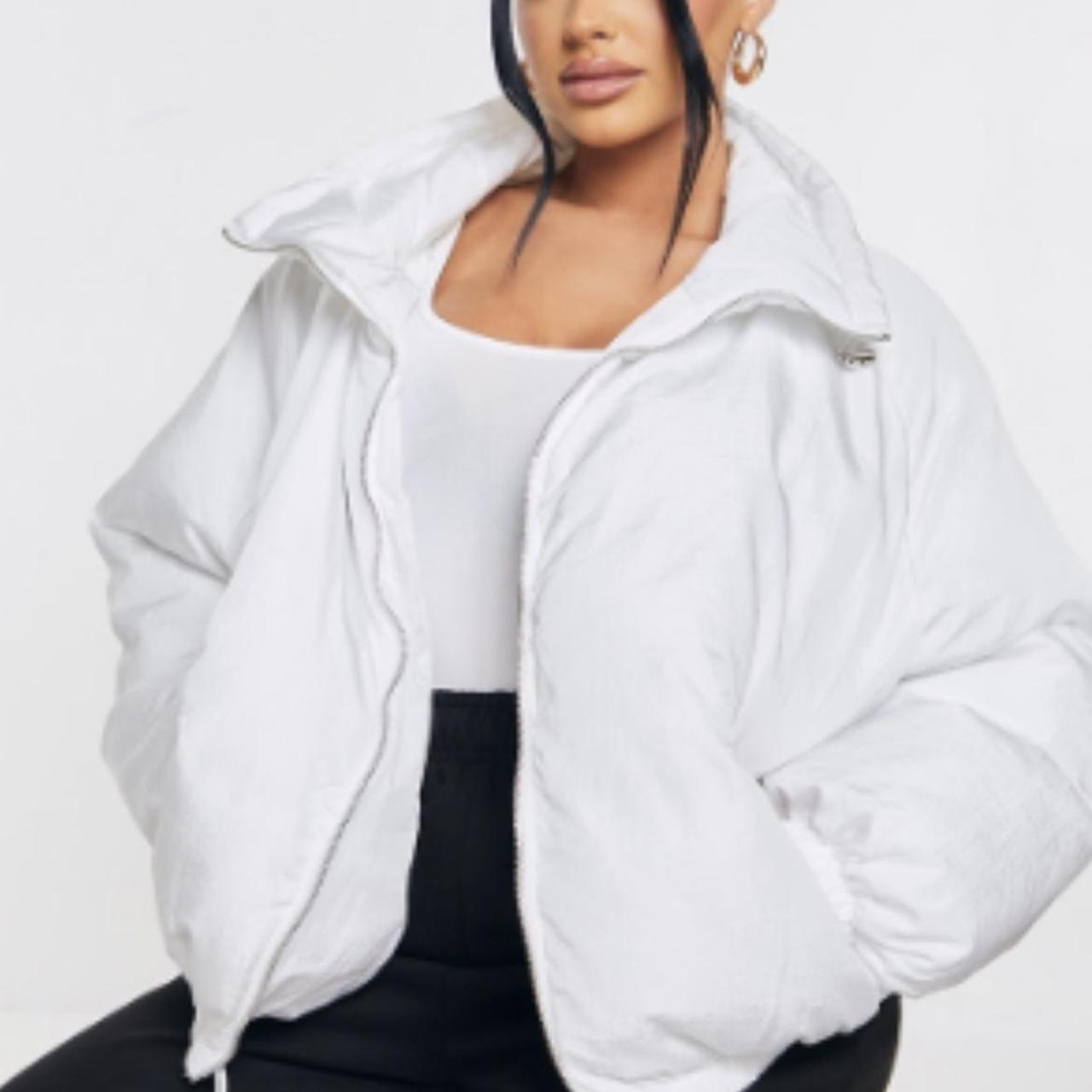 Petite white Extreme oversized puffer jacket Depop