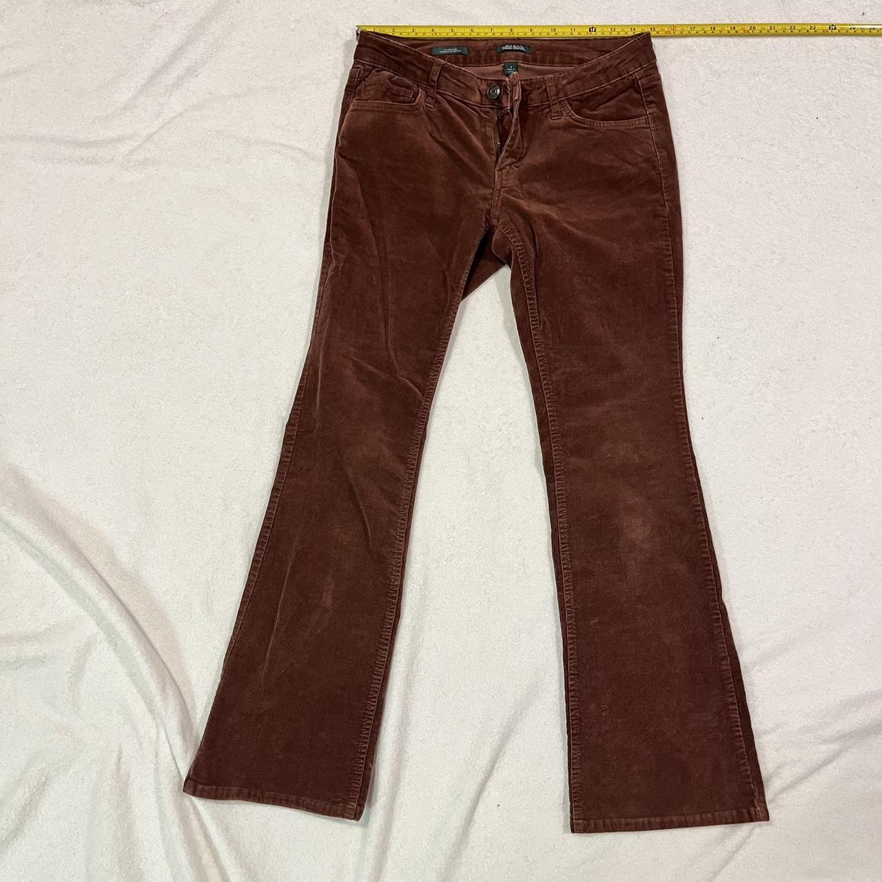 Brown Corduroy Low-Rise Flare Pants