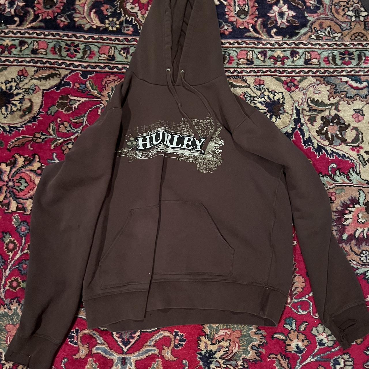 2000s brown Hurley hoodie - signs of wear at cuffs... - Depop