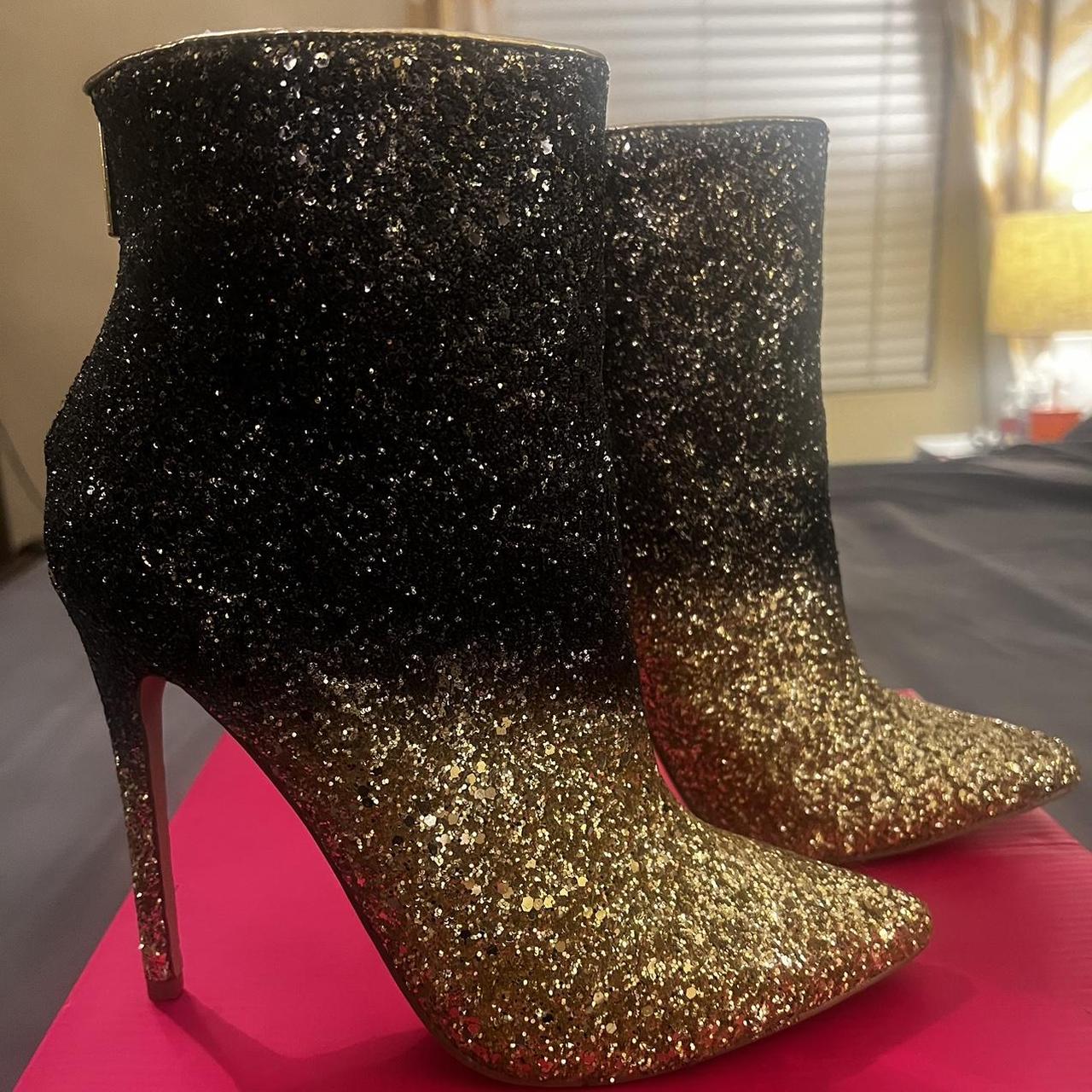 shoedazzle gold shoes