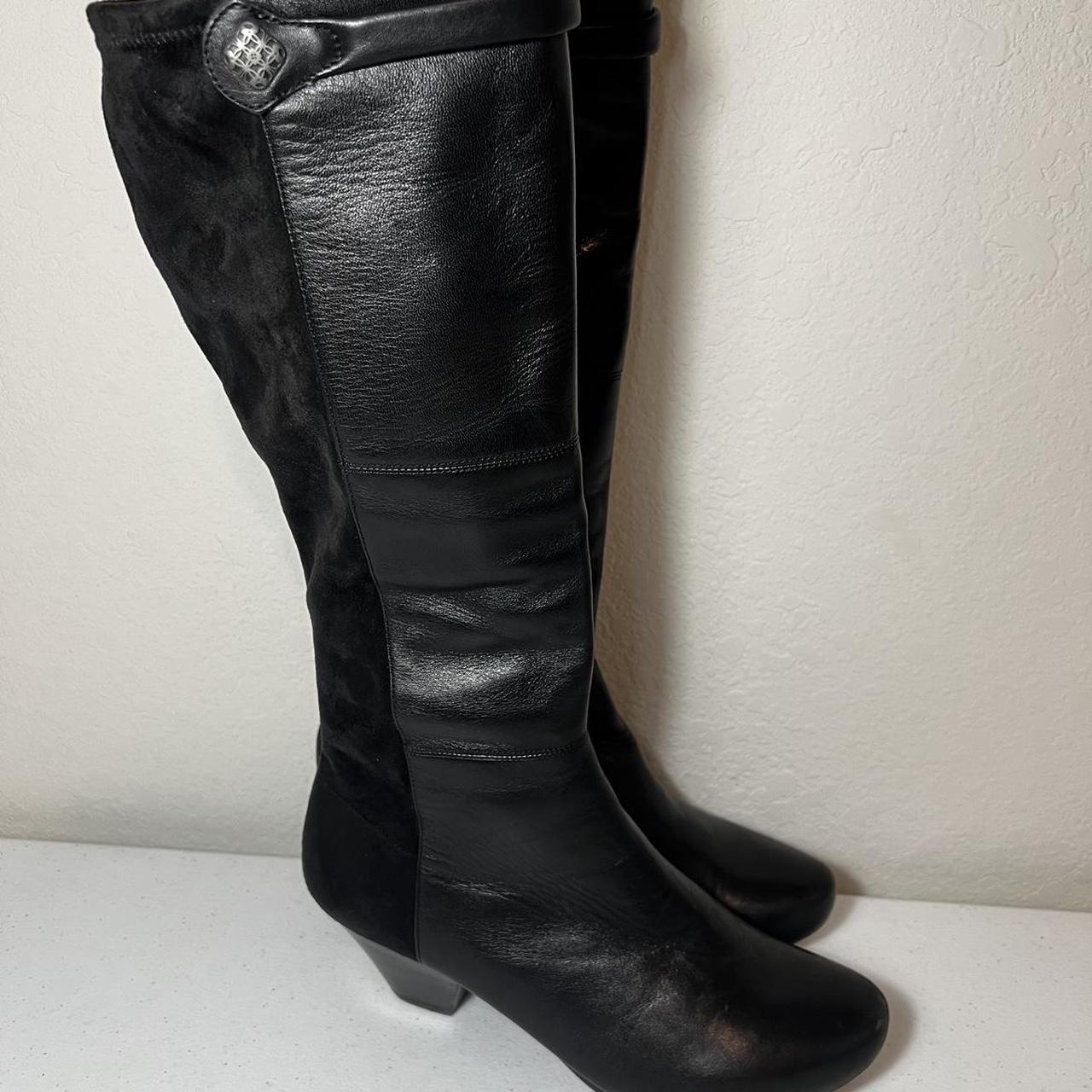 Dansko Black Leather Tall Knee High Boots Size 41 Depop