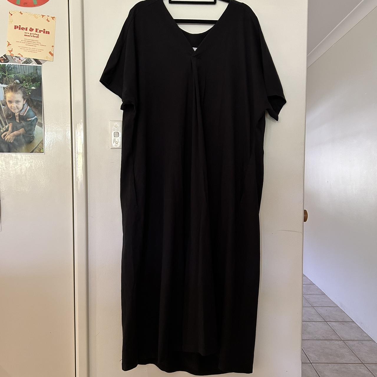 Kowtow black oversized cotton dress Sz S. good... - Depop