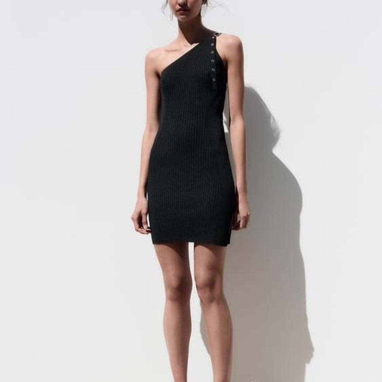 Zara Women's Bodycon Dress - Black - S – Zara Asymmetric Buckle dress for sale- new …