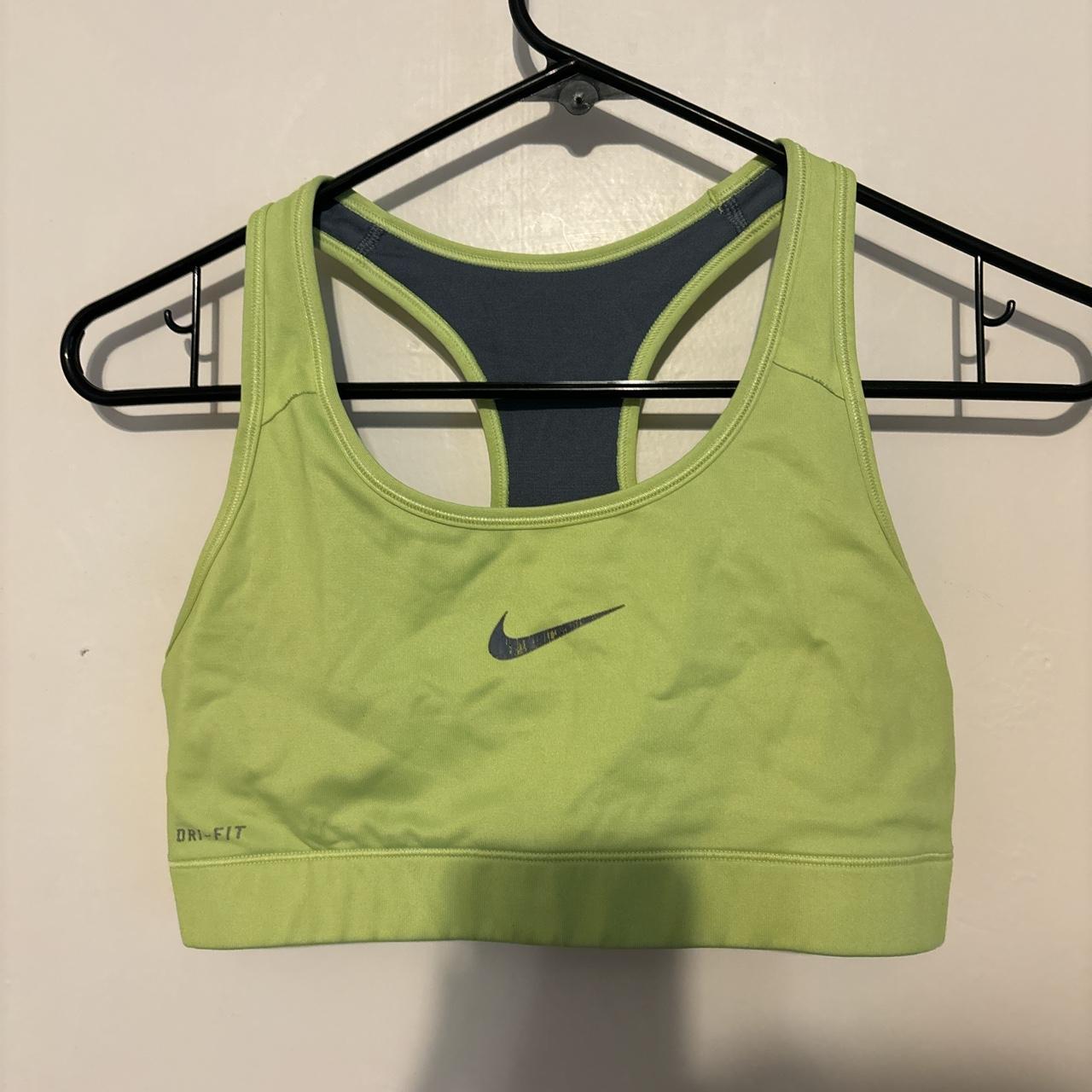 Lime green dri fit Nike sports bra - Depop