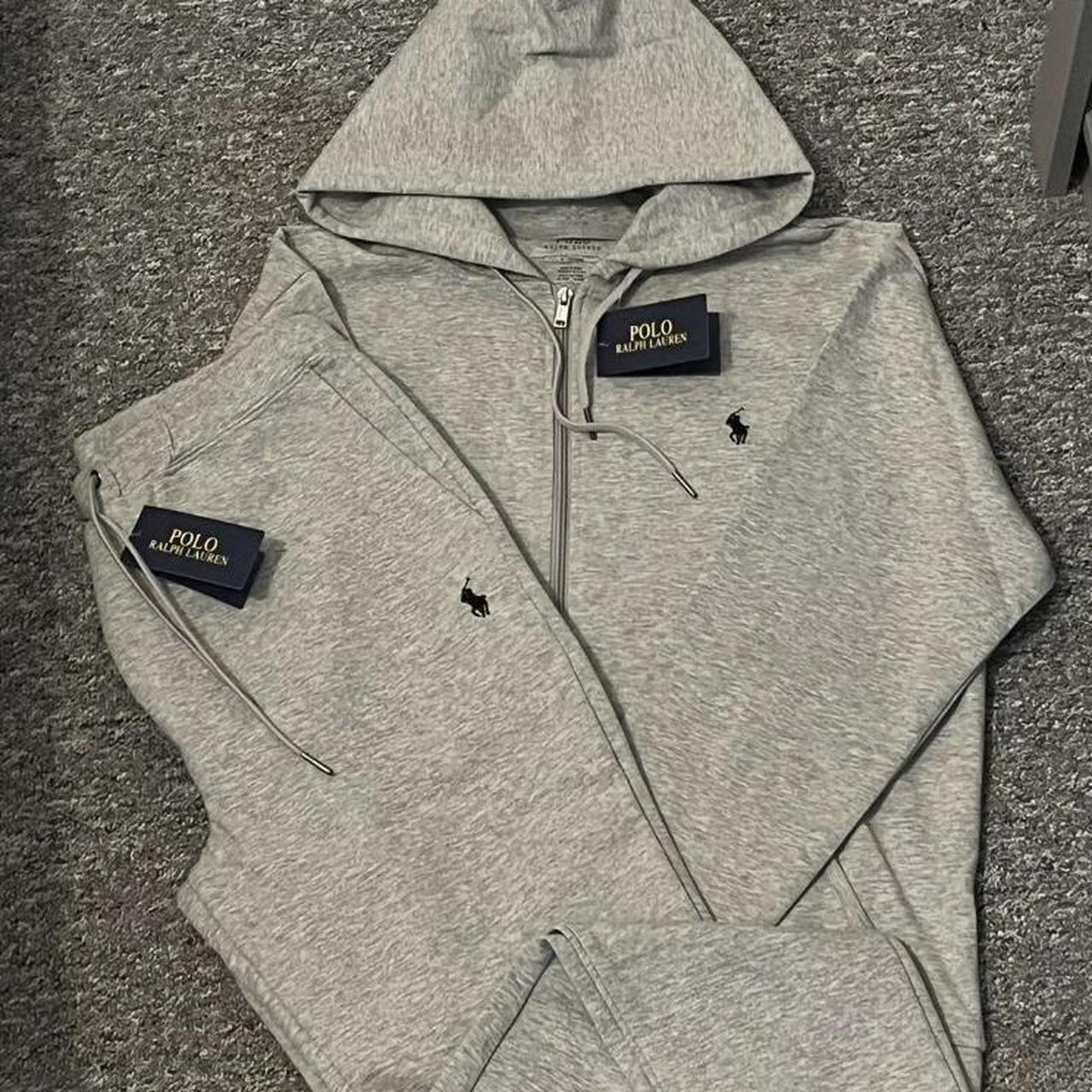 Medium grey ralph lauren tracksuit - Depop