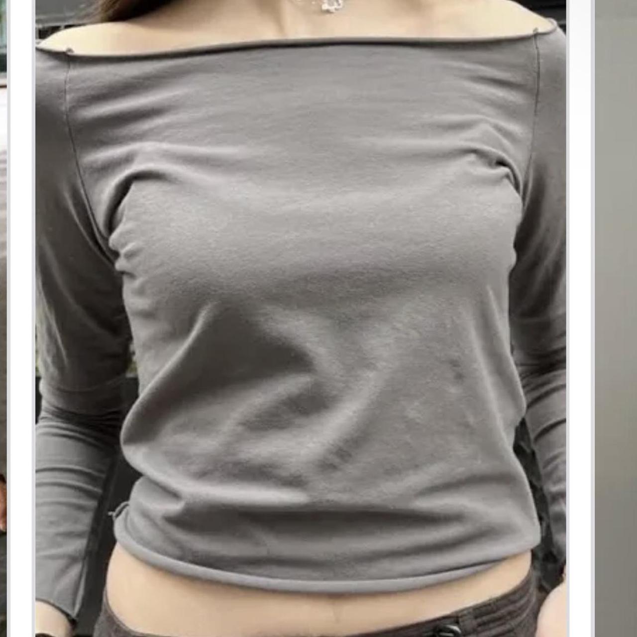 Brandy Melville one size gray Bonnie top (off the - Depop