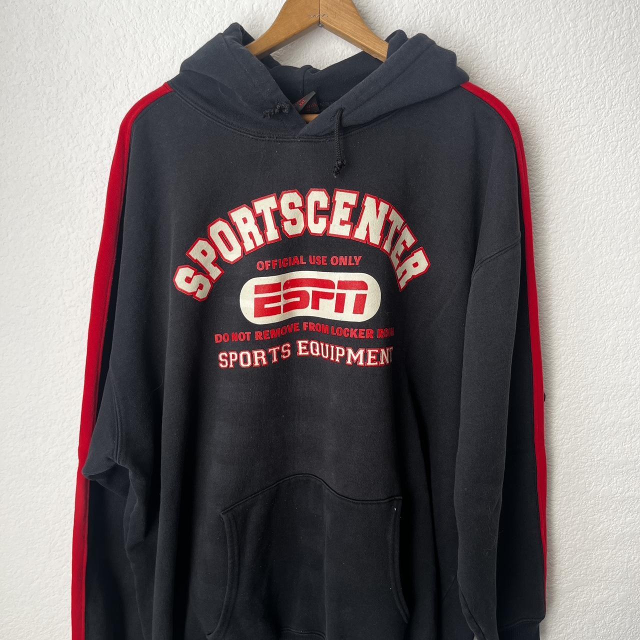 2000s espn hoodie cool side stripes good Depop